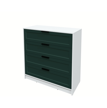 Kомод Тренд КТ-К100 (Белый ЛДСП/ Изумруд ЛМДФ) Ш1000 В1020 Г451 Kомод Тренд КТ-К100 (Белый ЛДСП/ Изумруд ЛМДФ) Ш1000 В1020 Г451